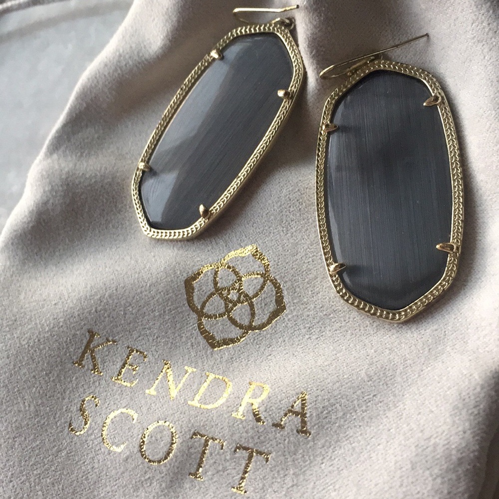 Kendra Scott Oval Grey Stone Earrings